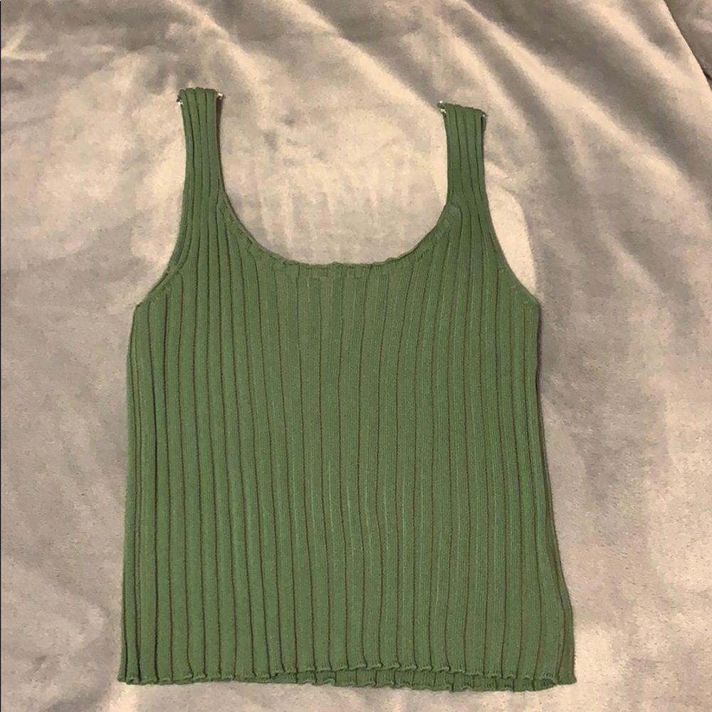 NWOT! Olive Green Ribbed Tank Top